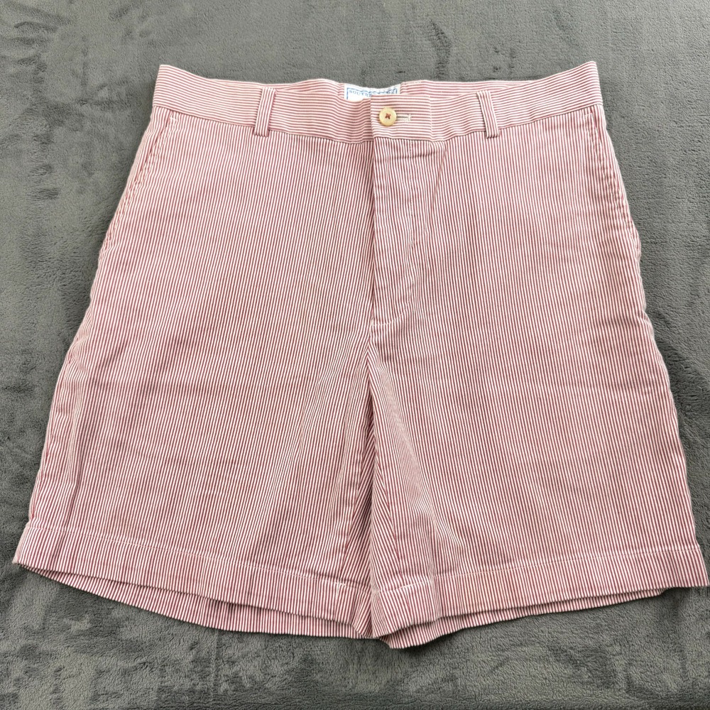 Southern Tide Mens Shorts Size 35‎ Red Striped Chino Casual Beach Preppy 8"